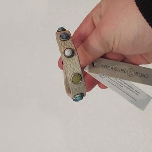 Treasure & Bond leather bracelet w genuine stones